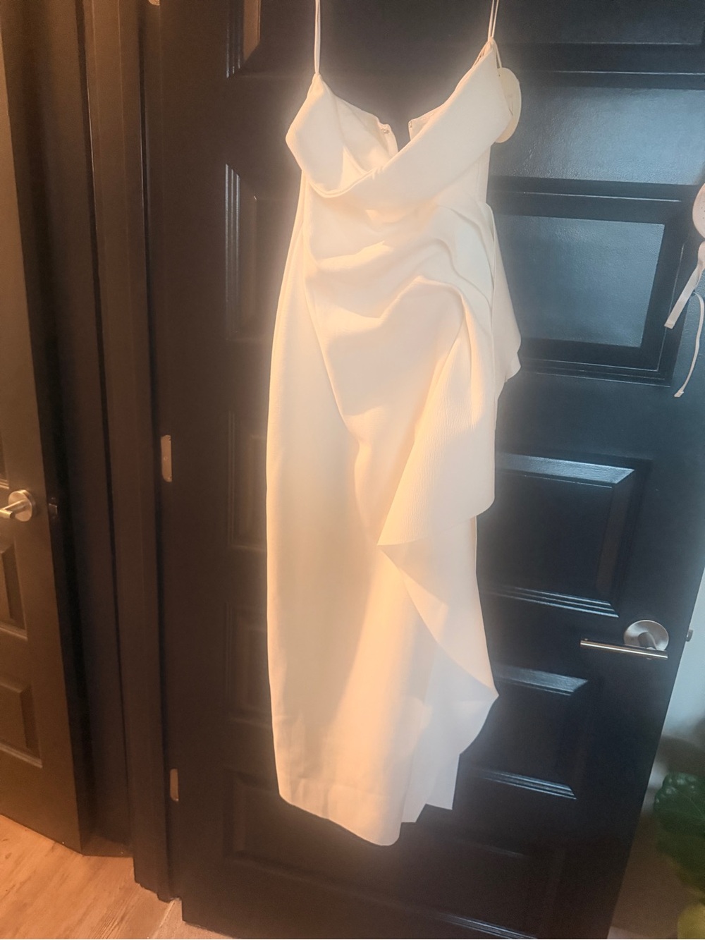 Hello Molly Strapless White Draped Midi Gown - Picture 6 of 6